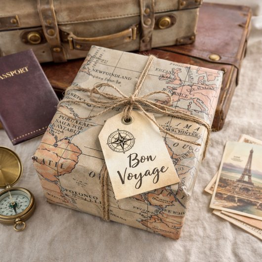 Papier Cadeau Géographie de la carte mondiale 