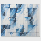 Papier Cadeau Geometric Blue Wrapping Paper (Plat)
