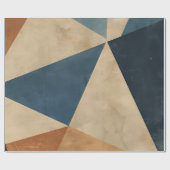 Papier Cadeau Geometric Pattern in Blues, Tans, and Rust (Plat)