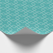 Papier Cadeau Geometric Pattern: White Crosses on Teal Back (Coin)