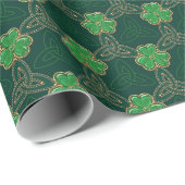 Papier Cadeau Geometric St Patrick jour de la fête celtique Tris (Coin rond)