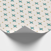 Papier Cadeau Geometric Tile Gold and green Wrapping Paper (Coin)