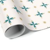 Papier Cadeau Geometric Tile Gold and green Wrapping Paper (Coin rond)