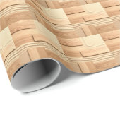 Papier Cadeau Geometric Wood On Sand Design (Coin rond)