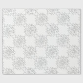 Papier Cadeau Géométrie Hexagon gris argent métallique blanc (Plat)