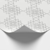 Papier Cadeau Géométrie Hexagon gris argent métallique blanc (Coin)