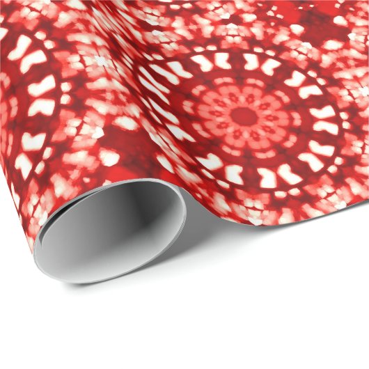 Papier Cadeau Géométrie mauresque rouge (Coin rond)