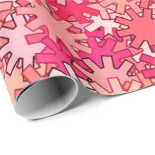Papier Cadeau Géométrie moderne, Coral rose et Pêche