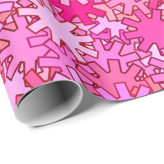 Papier Cadeau Géométrie moderne, Fuchsia et rose (Coin rond)