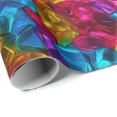 Papier Cadeau Géométrie néon radiant (Coin rond)