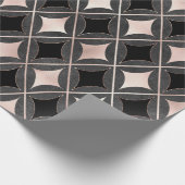 Papier Cadeau Géométrie noire et rose pâle (Coin)