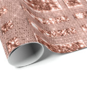 Papier Cadeau Géométrie Rose brillant Parties scintillant en cui (Coin rond)