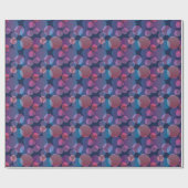 Papier Cadeau Géométrie tropicale : Conception nocturne violette (Plat)