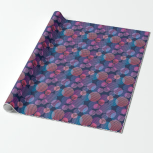 Papier Cadeau Géométrie tropicale : Conception nocturne violette