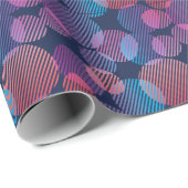 Papier Cadeau Géométrie tropicale : Conception nocturne violette (Coin rond)
