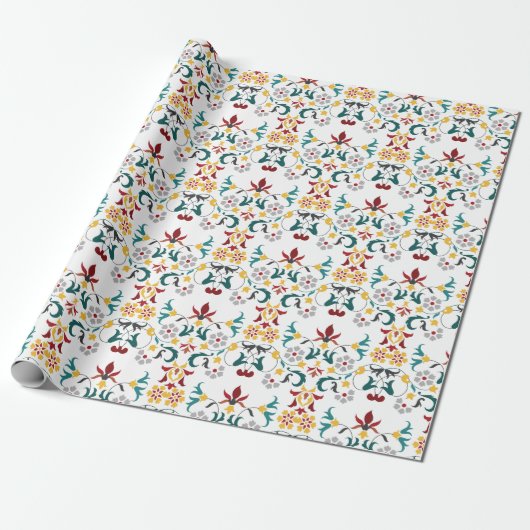 Papier Cadeau Géométrie Vintage Motif Classique Intriqué Mariage (Déroulé)