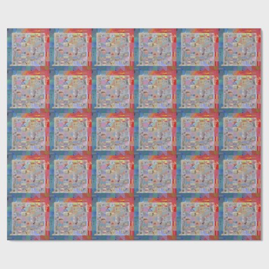 Papier cadeau géométrique à patchwork traditionnel (Plat)