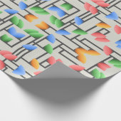 Papier Cadeau Géométrique Abstrait bleu rose jaune vert (Coin)