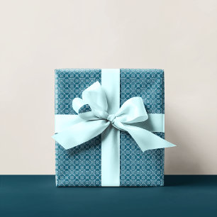 Papier Cadeau Géométrique arabe Turquoise blanc