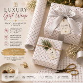 Papier cadeau géométrique blanc