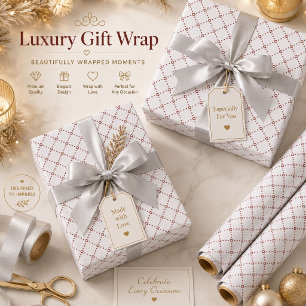 Papier cadeau géométrique blanc