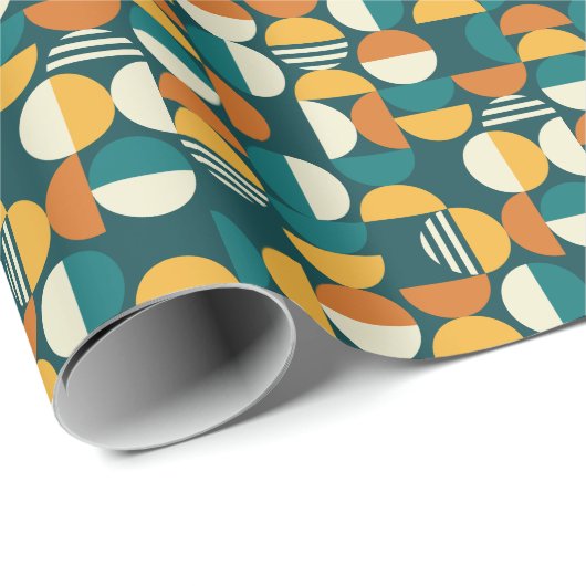 Papier Cadeau Géométrique Du Milieu Du Siècle : Conception Rétro (Coin rond)