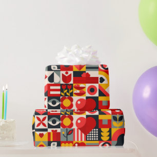Papier Cadeau Géométrique en couleur