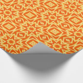 Papier Cadeau Géométrique étoile Abstraite - Orange et Or (Coin)