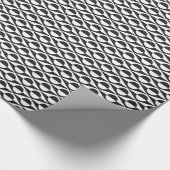 Papier Cadeau Géométrique moderne de la moitié du siècle, noir (Coin)