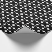 Papier Cadeau Géométrique moderne, diamants - noirs et blancs (Coin)