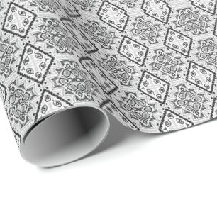 Papier Cadeau Géométrique, motif, noir et blanc