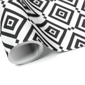 Papier cadeau géométrique noir et blanc (Coin rond)
