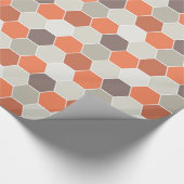 Papier Cadeau Géométrique orange et gris (Coin)
