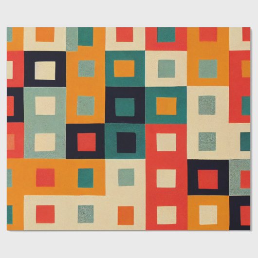 Papier Cadeau Géométrique rétro (Plat)