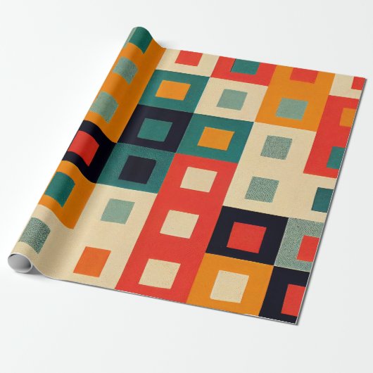 Papier Cadeau Géométrique rétro (Déroulé)