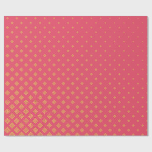 Papier cadeau géométrique rose et jaune