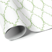 Papier cadeau géométrique vert, emballage cadeau d (Coin rond)