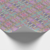 Papier Cadeau Géométrique vert violet rose (Coin)