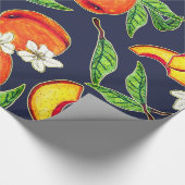 Papier Cadeau Géorgie Pêches et Feuilles (Coin)