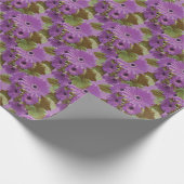 Papier Cadeau Gerbera Daisies papier d'emballage vert à sauge vi (Coin)