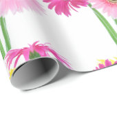 Papier Cadeau Gerbera Daisy Flowers (Coin rond)