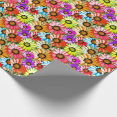 Papier Cadeau Gerbera fleurie colorée (Coin)