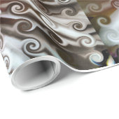 PAPIER CADEAU GERBERA MARGUERITE (Coin rond)