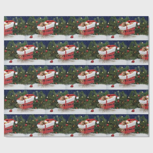 Papier Cadeau Gerbil Christmas (Plat)