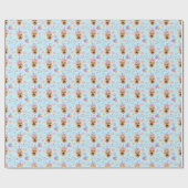 Papier Cadeau German Shepherd Wrapping Paper in Blue  (Plat)