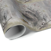 Papier Cadeau German Wirehaired Pointer (Coin rond)