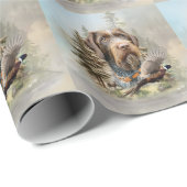 Papier Cadeau German Wirehaired Pointer (Coin rond)