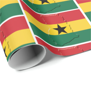 Papier Cadeau GHANA  Black Star  Drapeau GHANÉEN