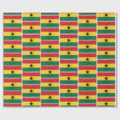 Papier Cadeau GHANA | Étoile noire | Drapeau GHANÉEN (Plat)