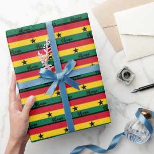 Papier Cadeau Ghana Wrapping Paper, Drapeau ghanéen patriotique
